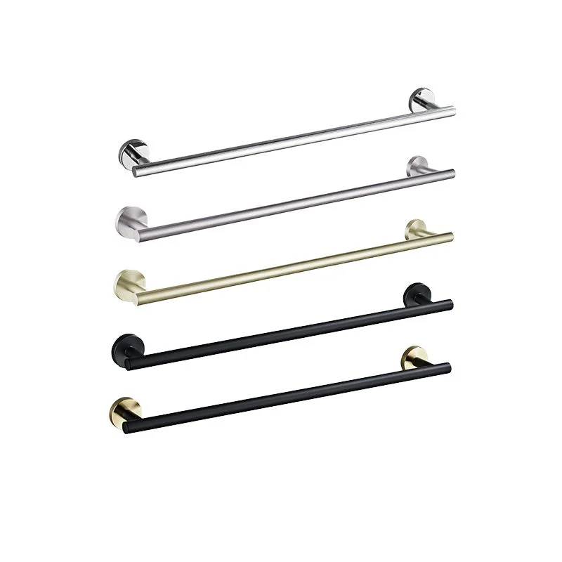 Round Base Towel Bar in Stainless Steel - Bridgesea Hardware