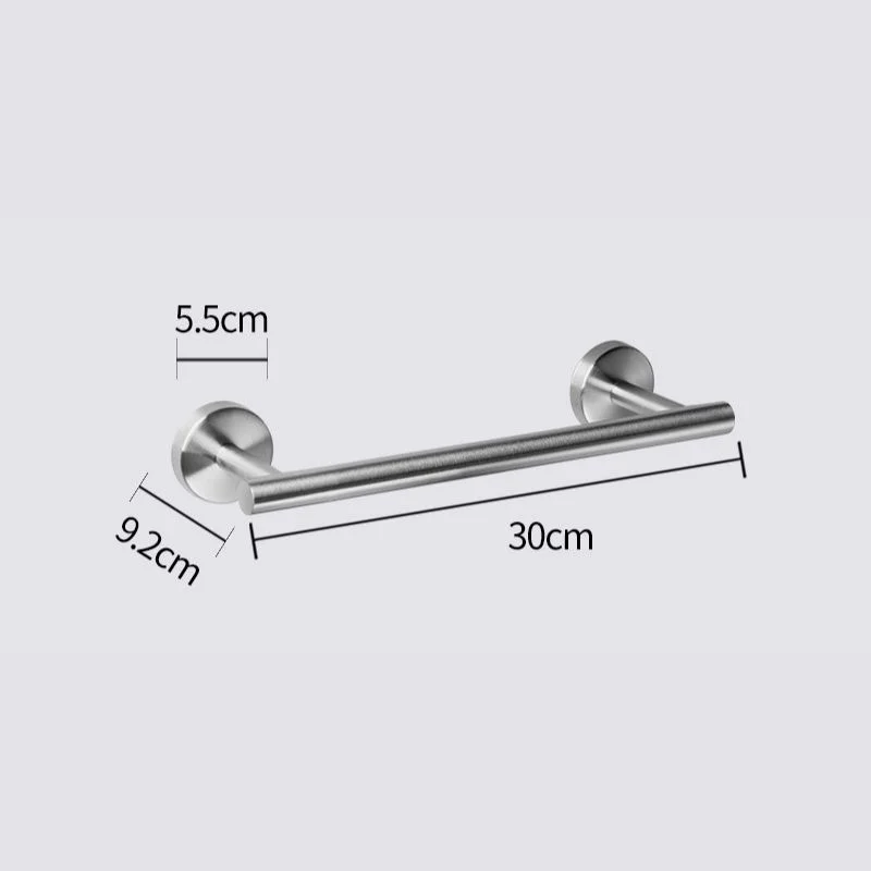 Round Base Towel Bar in Stainless Steel - Bridgesea Hardware