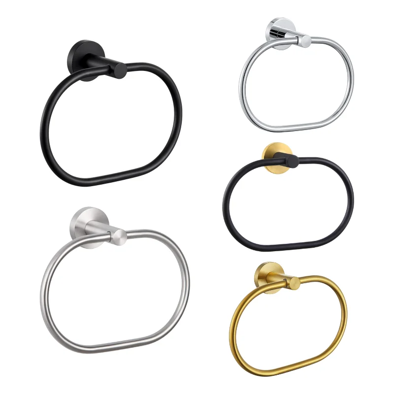 Elliptical Drilling Towel Ring in Stainless Steel - Bridgesea Hardware