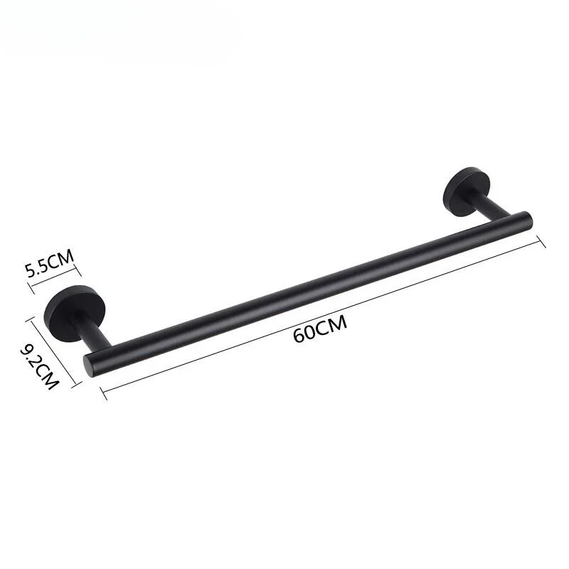 Round Base Towel Bar in Stainless Steel - Bridgesea Hardware