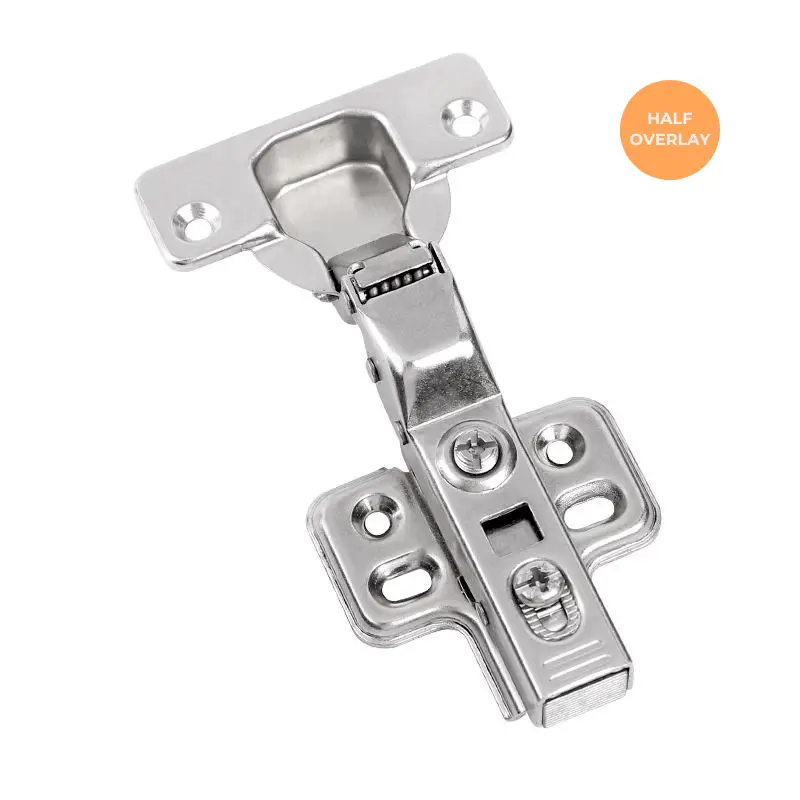DGCH002 Soft Closing Cabinet Door Iron Hydraulic Hinge in Cold Rolled Steel Half Overlay - Bridgesea Hardware