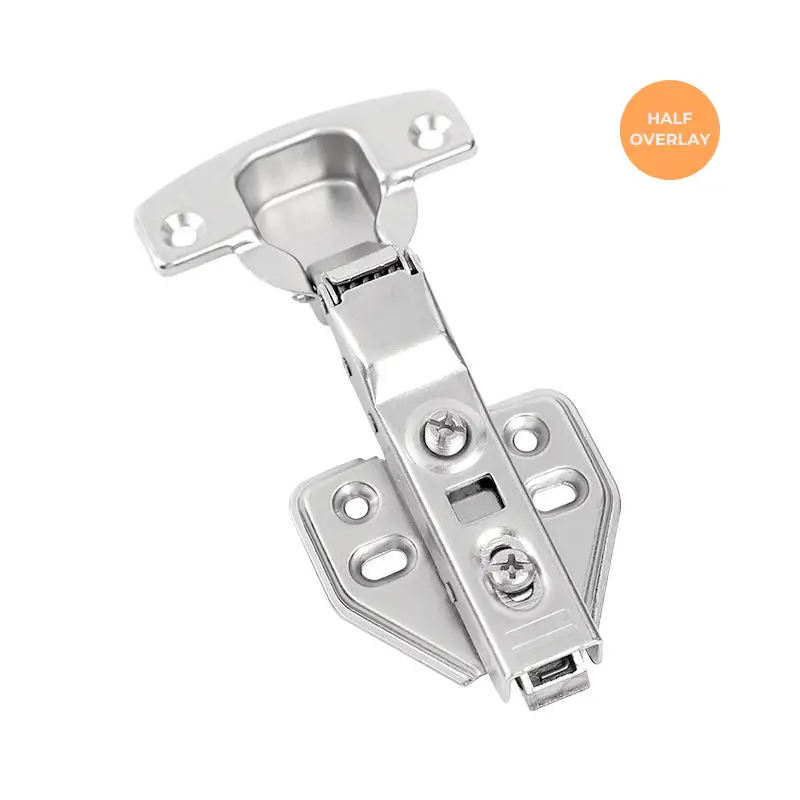 DGCH004 Soft Closing Cabinet Door Iron Hydraulic Hinge in Cold Rolled Steel Half Overlay - Bridgesea Hardware