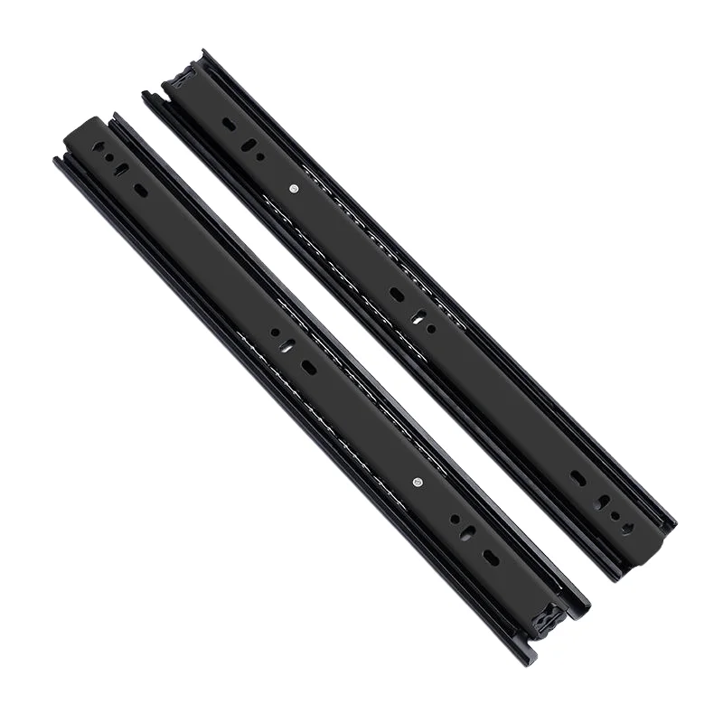 DGSM010 Pair Side Mount Cabinet Drawer Slide in Cold Rolled Steel both front close - Bridgesea Hardware