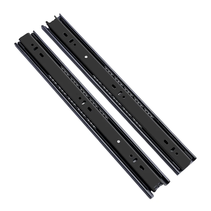 DGSM013 Pair Side Mount Cabinet Drawer Slide in Cold Rolled Steel both front close - Bridgesea Hardware