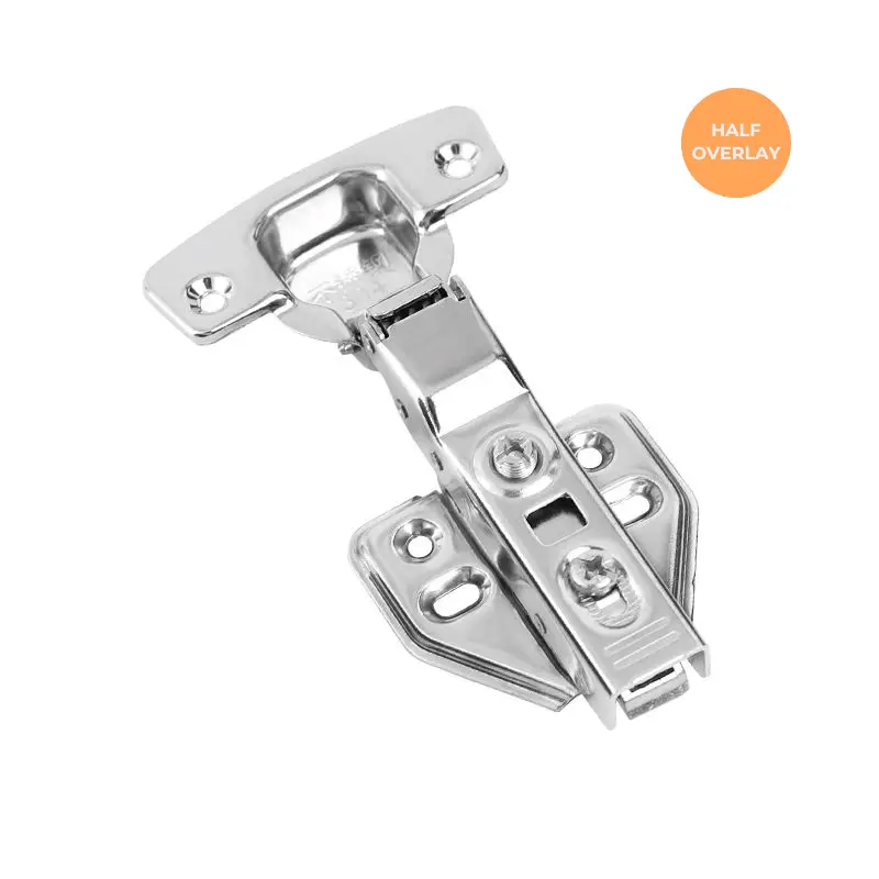 DGSS002 Soft Closing Cabinet Door Hydraulic Hinge in Stainless Steel Half Overlay - Bridgesea Hardware