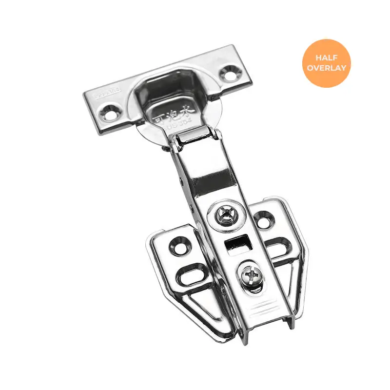 DGSS003 Soft Closing Cabinet Door Hydraulic Hinge in Stainless Steel Half Overlay - Bridgesea Hardware
