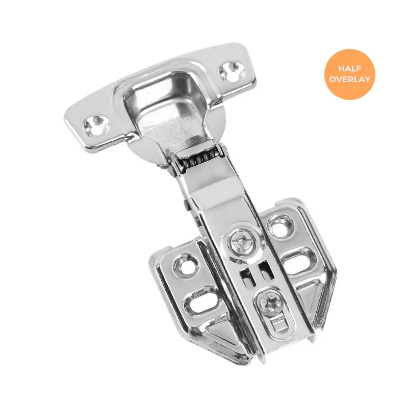 DGSS008 Soft Closing Cabinet Door Hydraulic Hinge in Stainless Steel Full Overlay - Bridgesea Hardware