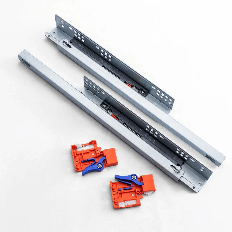 DGUM006 Pair Soft CLose Undermount Cabinet Drawer Slide in Galvanized Steel opposite front- Bridgesea Hardware